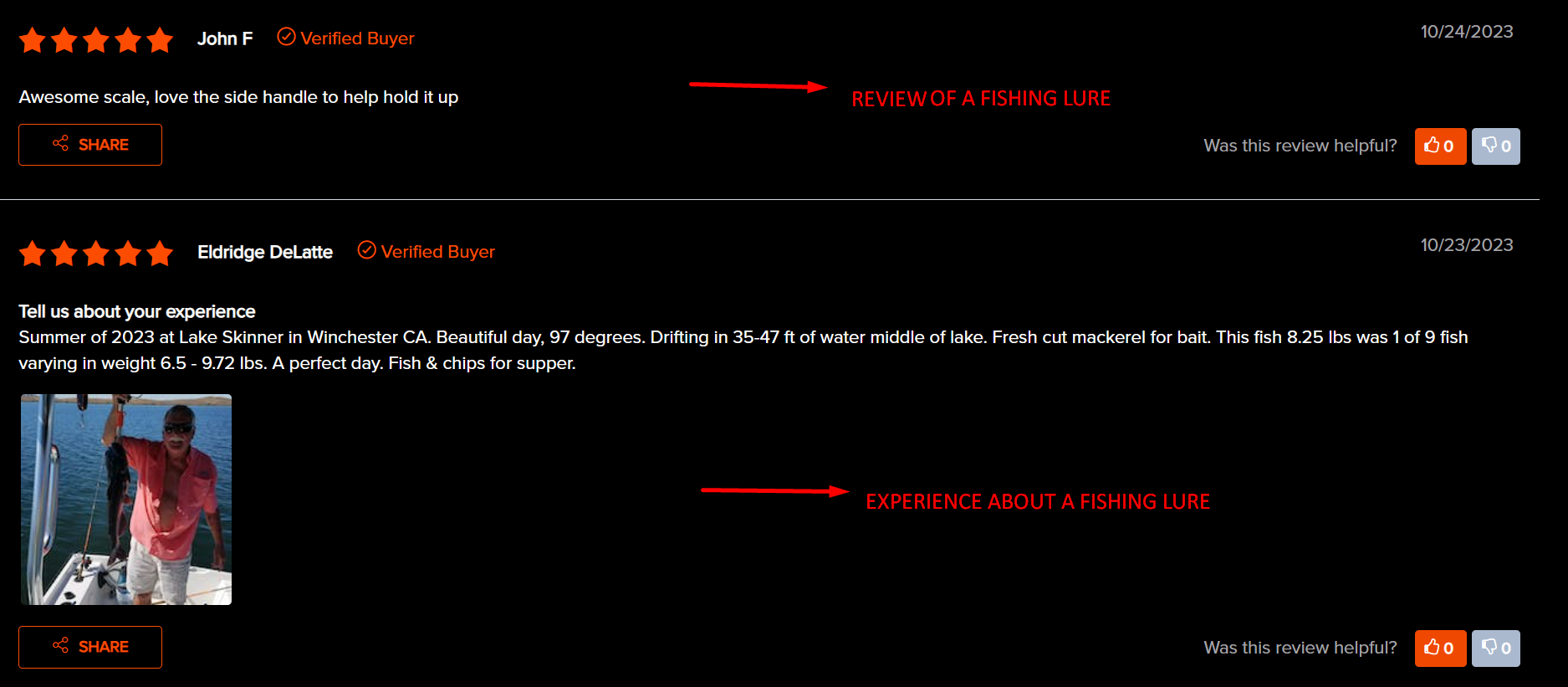 Difference between a review and an experience