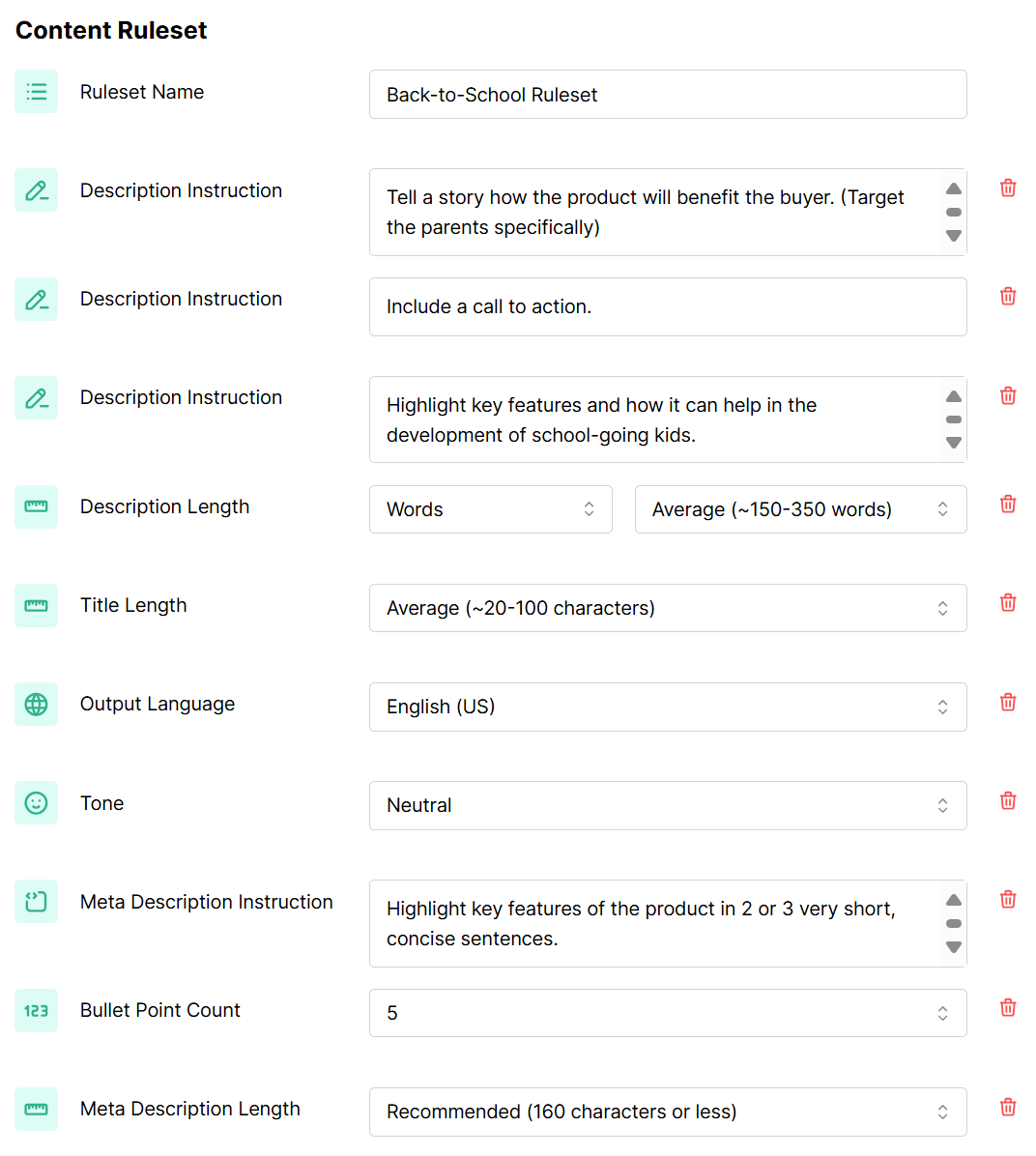 AI ruleset for the back-to-school season