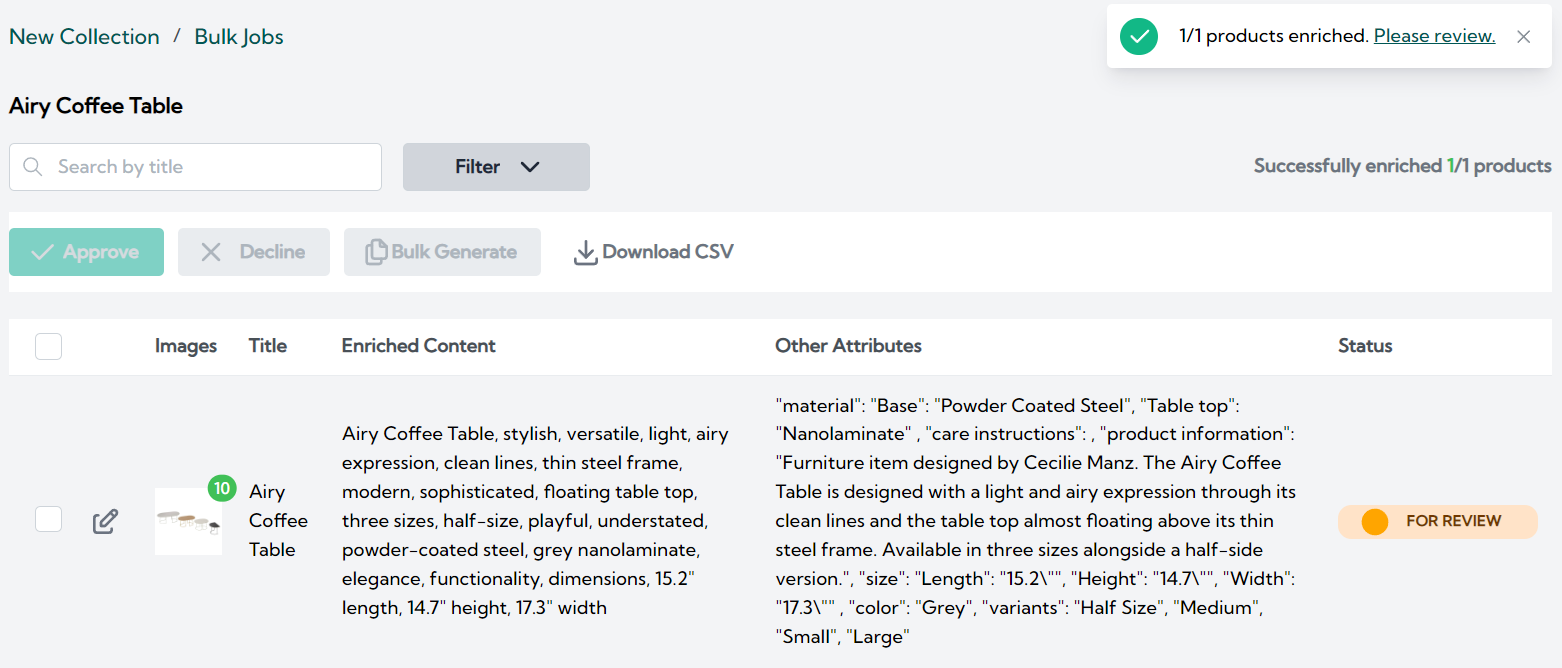 describely ai data enrichment example