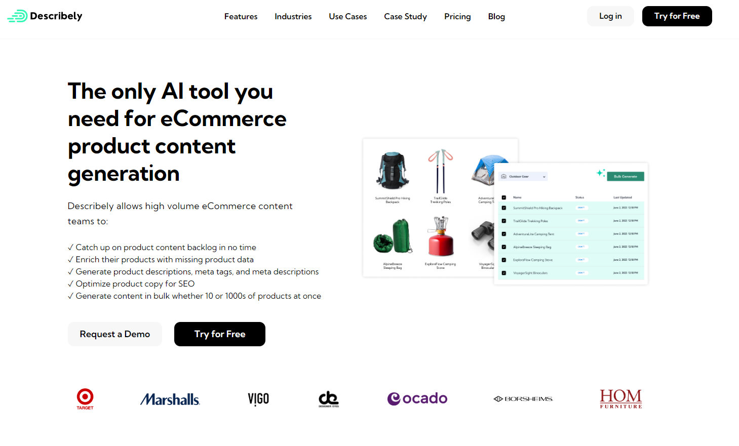 describely ai homepage