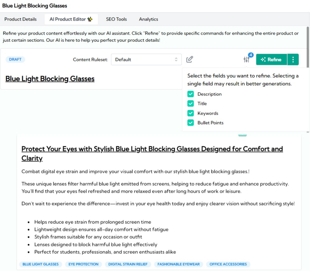 AI Product Description Examples
