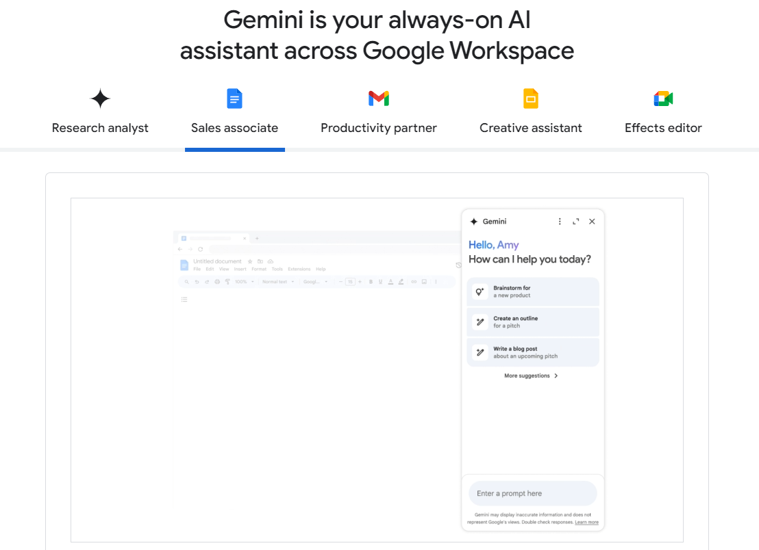 Gemini Advanced extensions